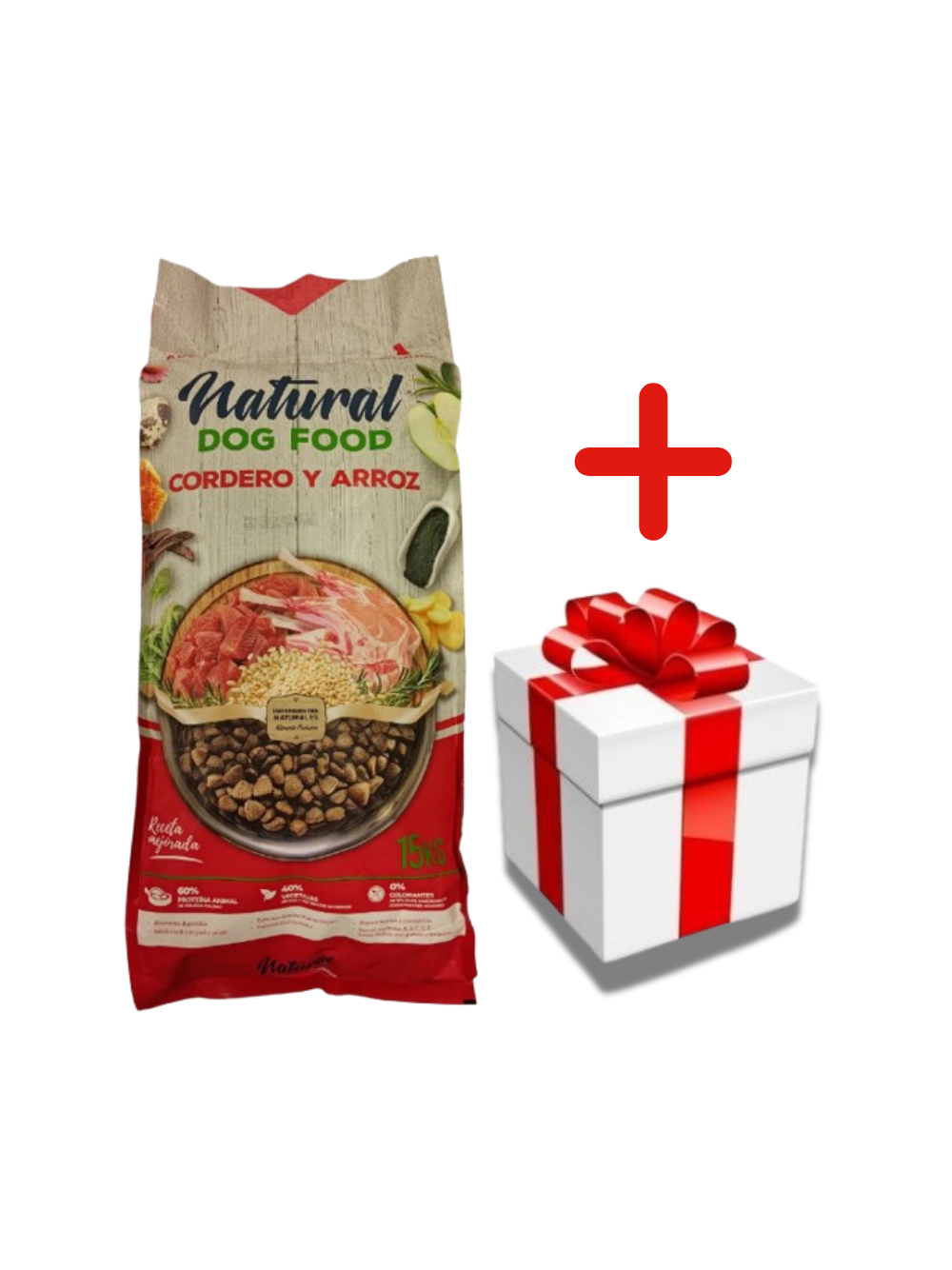 Natural Dog Food Jagnięcina & Cielęcina 15kg. 62% mięsa - Bez kurczaka + 	NIESPODZIANKA DLA PSA GRATIS!!
