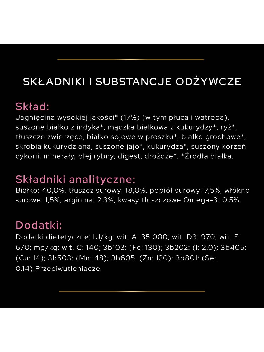 PRO PLAN Delicate Digestion Adult Karma dla kotów bogata w jagnięcinę 10kg