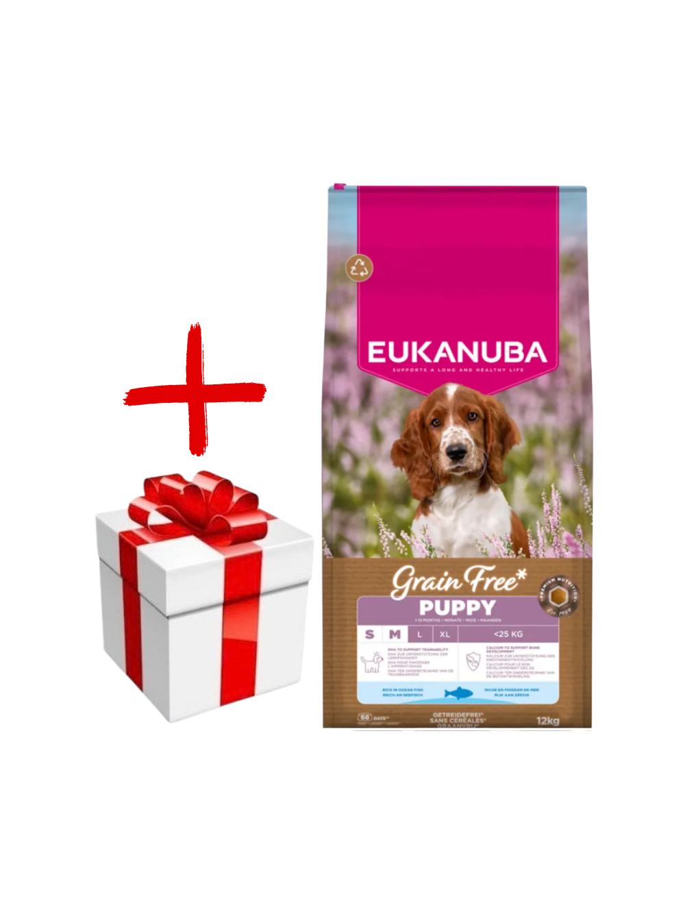 EUKANUBA Puppy&Junior Small/Medium Grain Free 12kg + niespodzianka dla psa GRATIS!