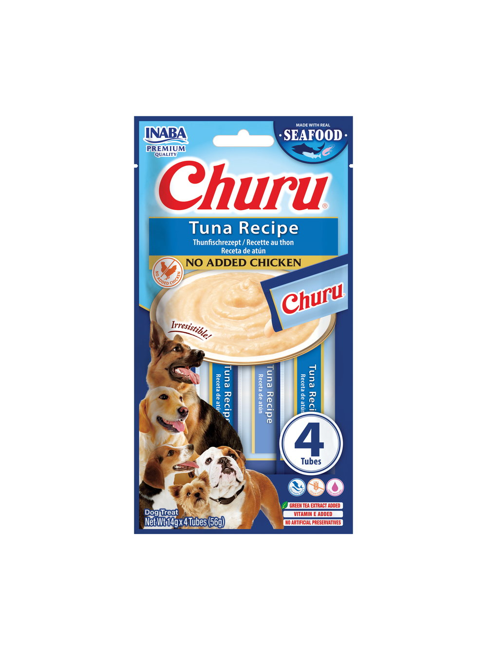 INABA Dog Churu (fish based) Tuna Recipe 4x14g (56g)