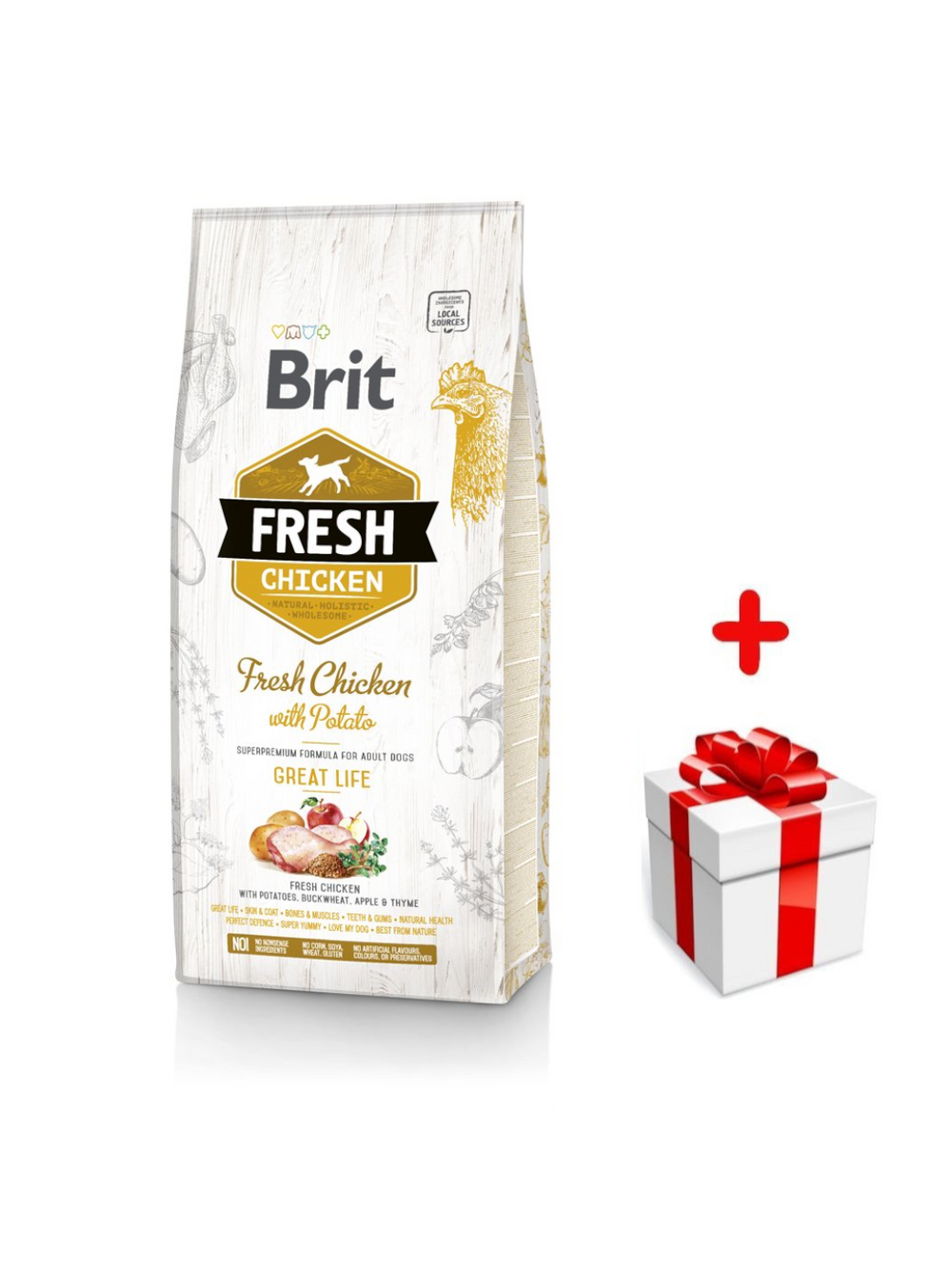 Brit Fresh Chicken & Potato Adult Great Life 12kg + niespodzianka dla psa GRATIS!