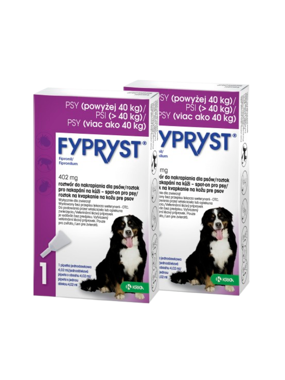 KRKA Fypryst Spot On 402 mg/4,02 ml dla Psów 40 - 60 kg 2 szt