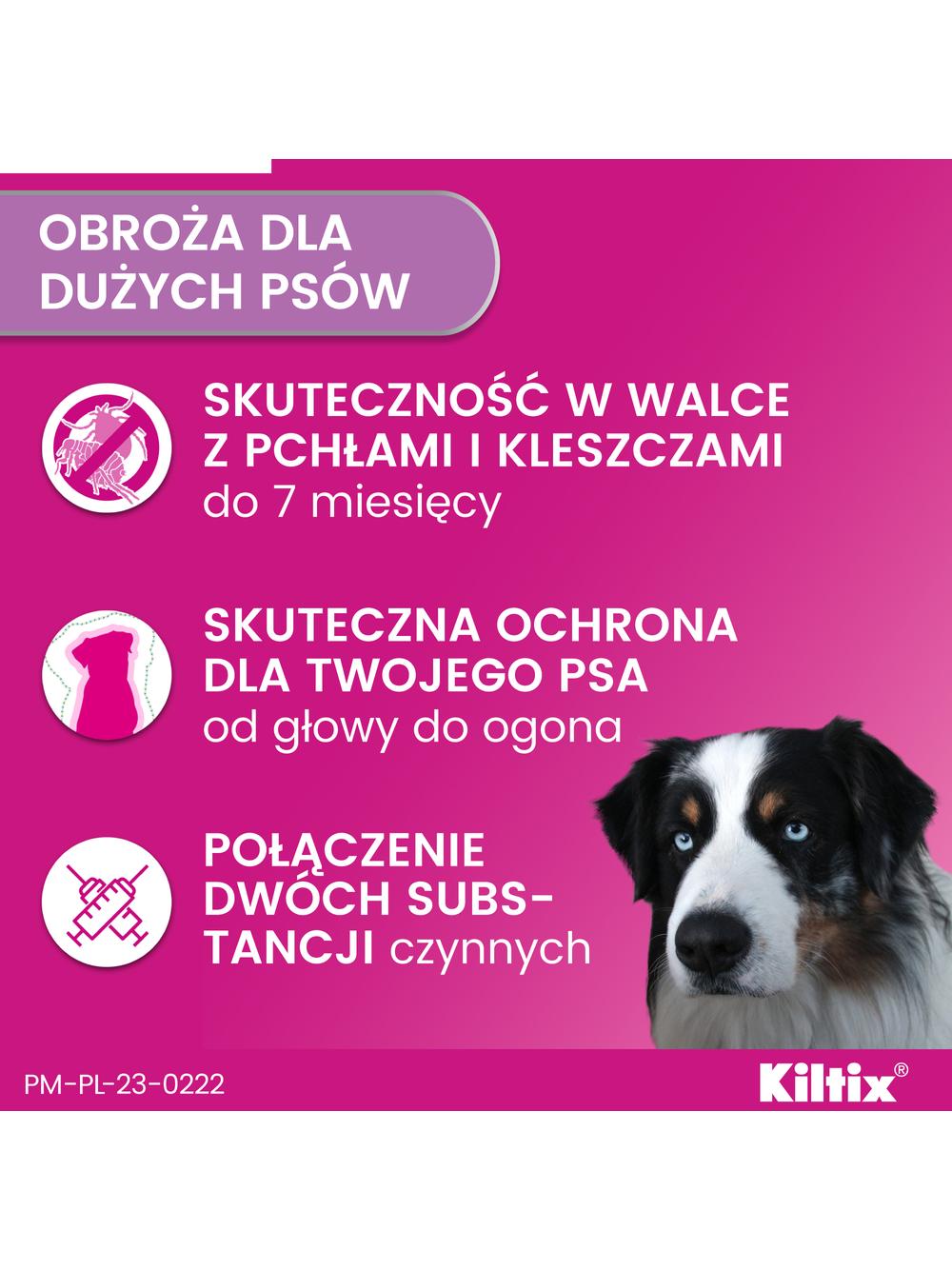 Kiltix Obroża dla psów dużych dł, 70cm+ TRIXIE Szczypce do usuwania kleszczy 9cm