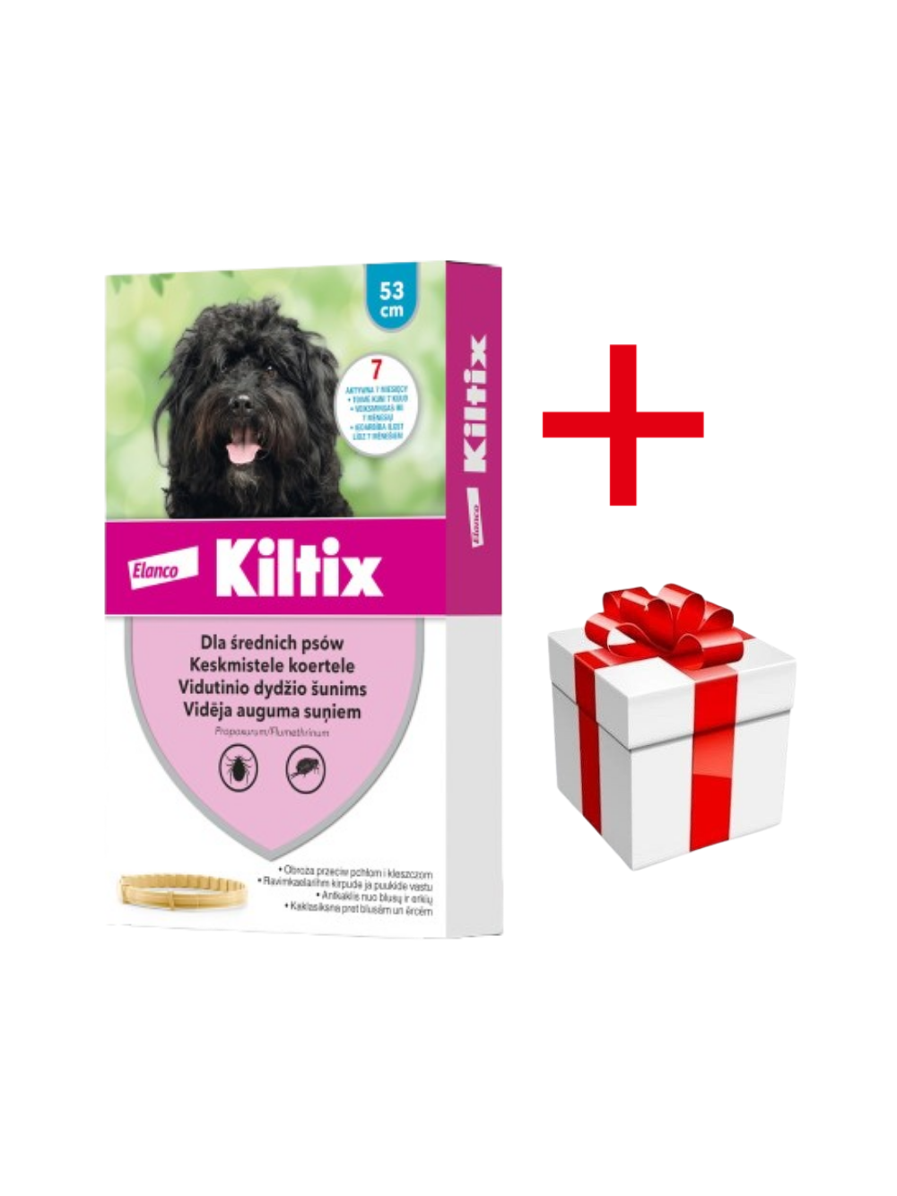 Kiltix Obroża dla psów średnich dł, 53cm + niespodzianka dla psa GRATIS!