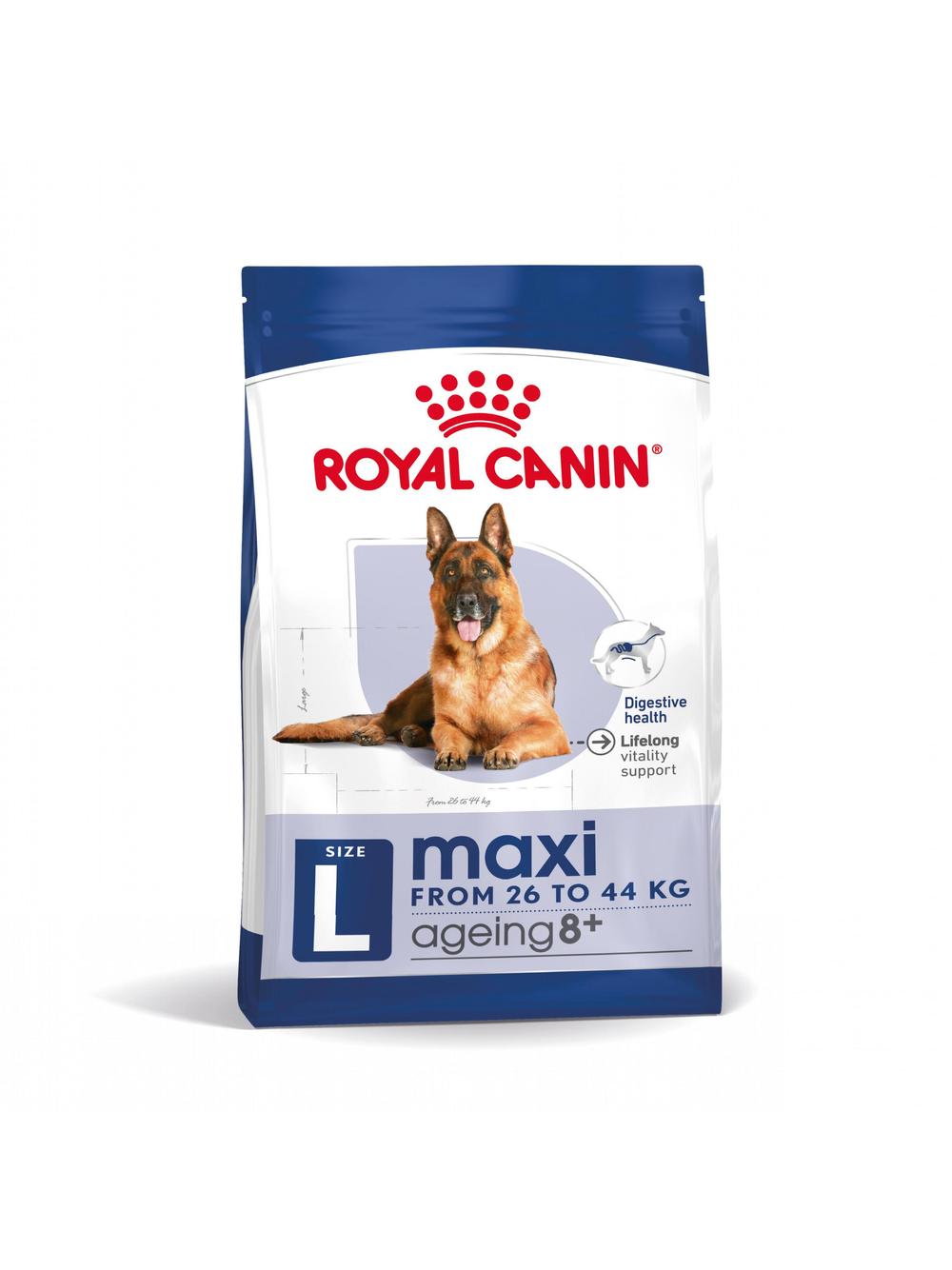 ROYAL CANIN Maxi Ageing 8+ 14,4kg karma sucha dla psów dojrzałych, po 8 roku życia, ras dużych / 14,4kg / Opakowanie uszkodzone (6930,9562) !!!