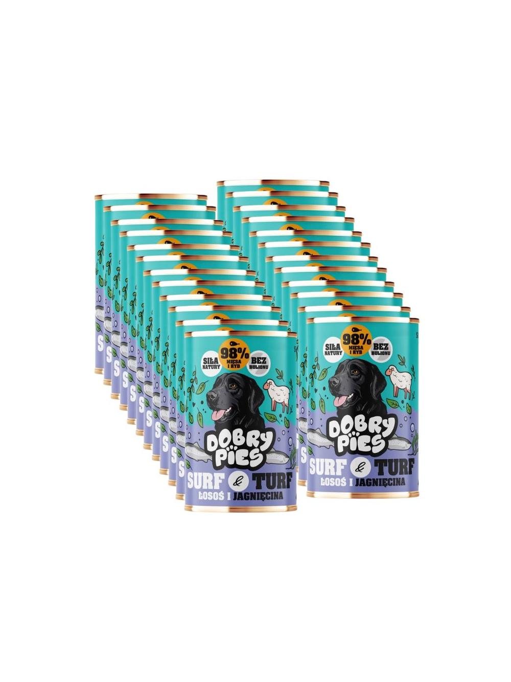 Dobry Pies Łosoś i jagnięcina 24x400g