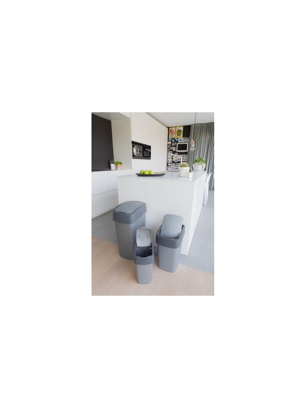 Curver Kosz na śmieci "FLIP BIN" 10L Srebrny/grafit