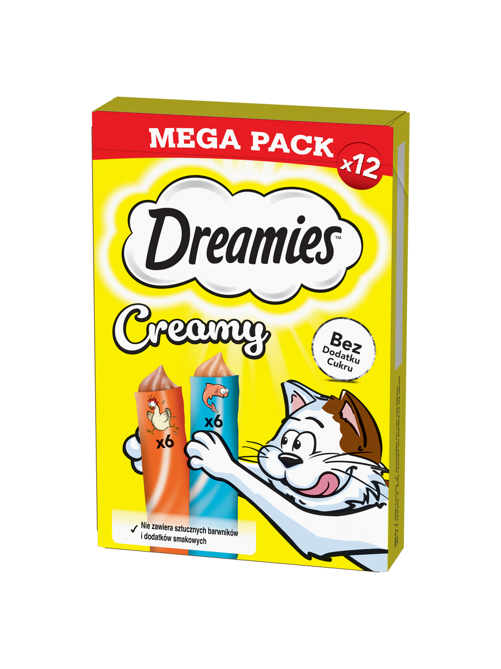 DREAMIES Creamy z kurczakiem i z łososiem 4x(12x10g)