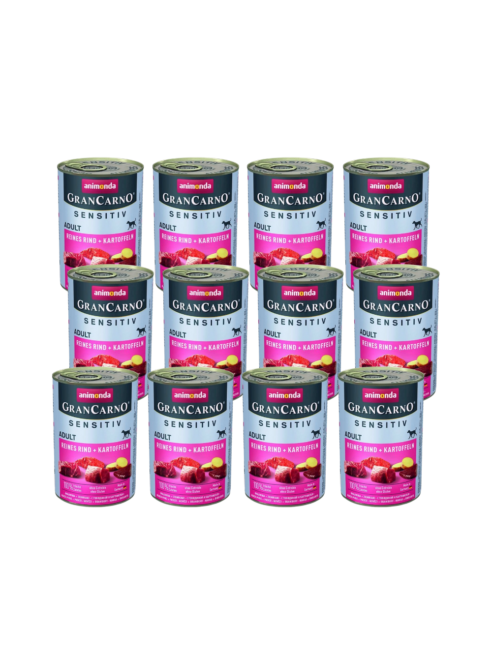 ANIMONDA GranCarno Sensitiv  Adult Dog smak: Wołowina, Ziemniaki 12x400g
