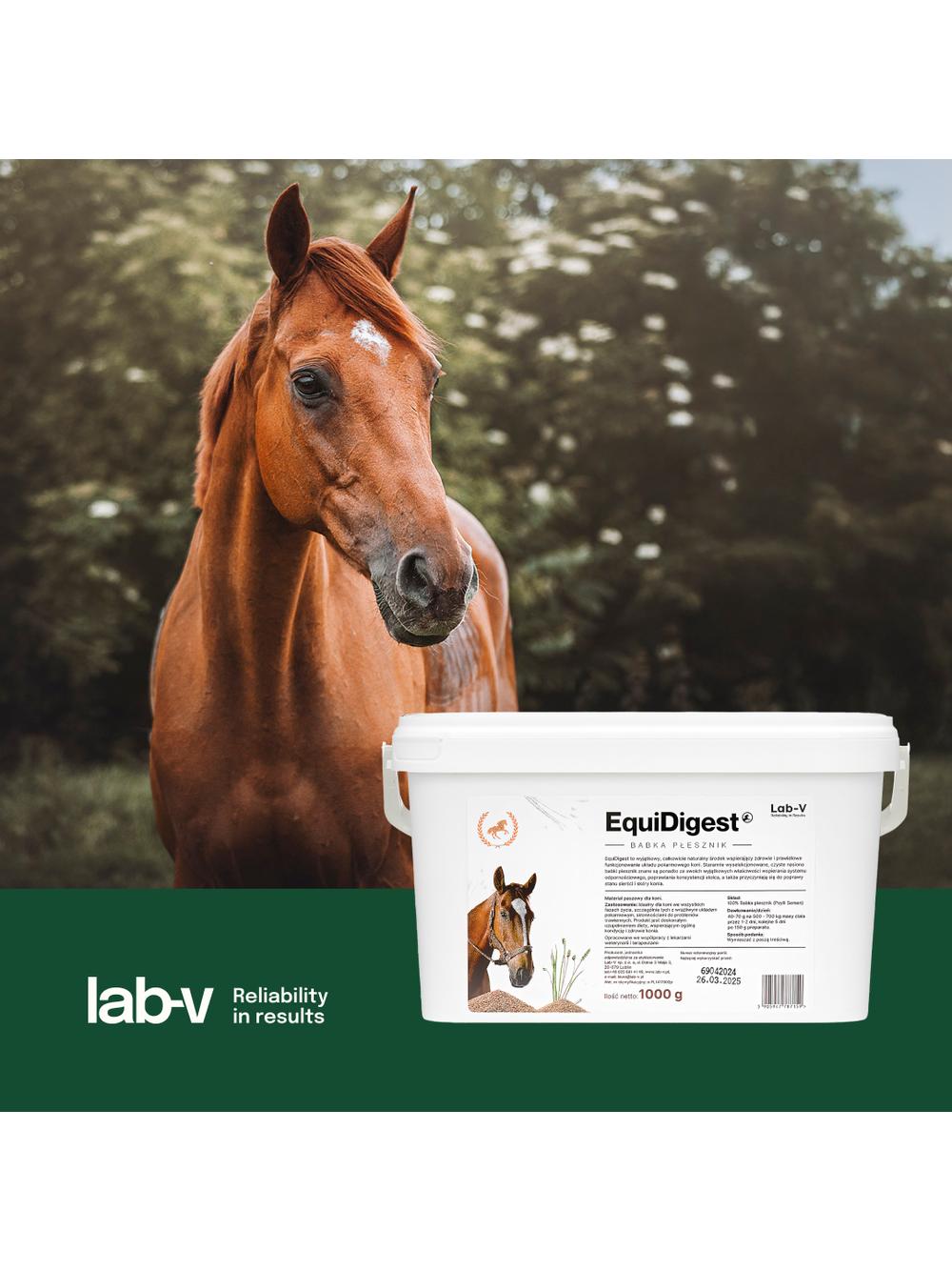 Lab-v EquiDigest - mieszanka paszowa wzmacniająca układ pokarmowy dla koni 1kg
