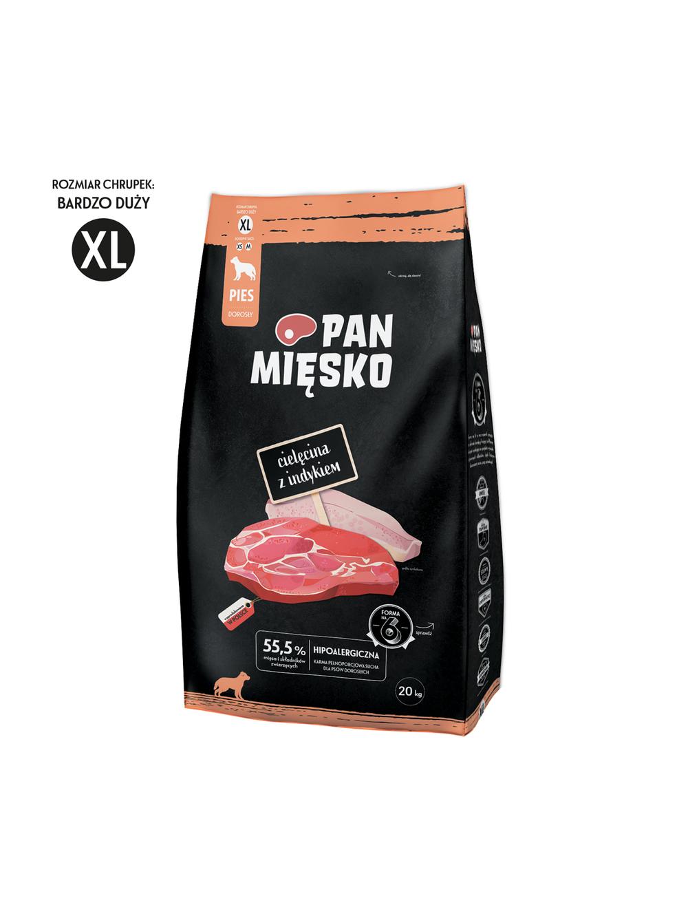 PAN MIĘSKO Cielęcina z indykiem XL 20kg