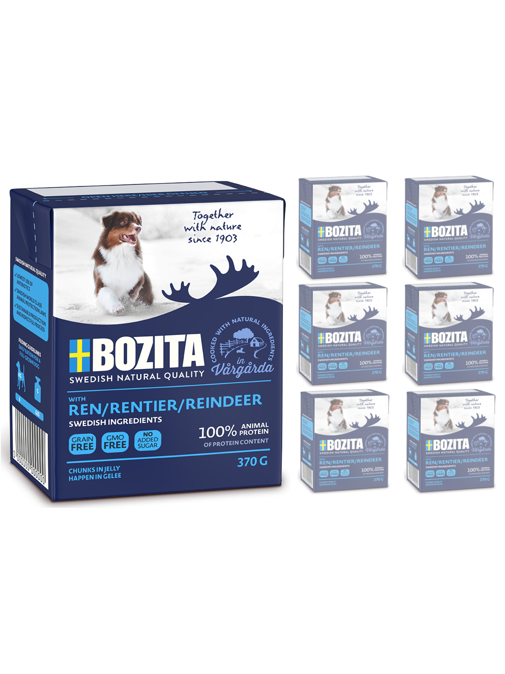 Bozita Dog: Renifer w galarecie 6x370g