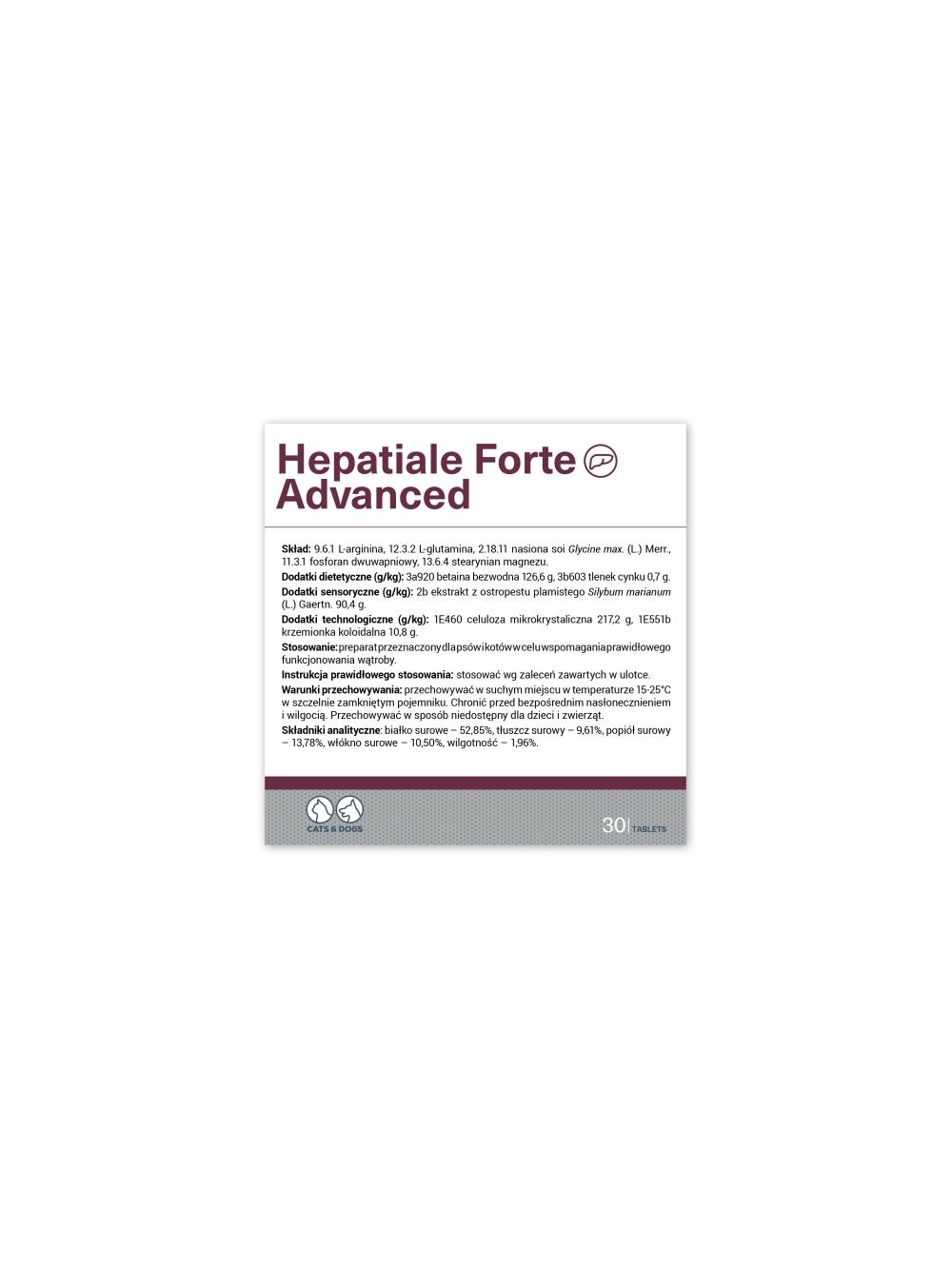 VETEXPERT Hepatiale Forte Advanced 30 tab + NIESPODZIANKA DLA PSA GRATIS!!