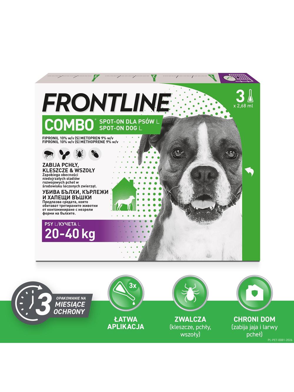 FRONTLINE Combo Spot -On Pies L 20-40kg (pipeta 3x 2,68ml)