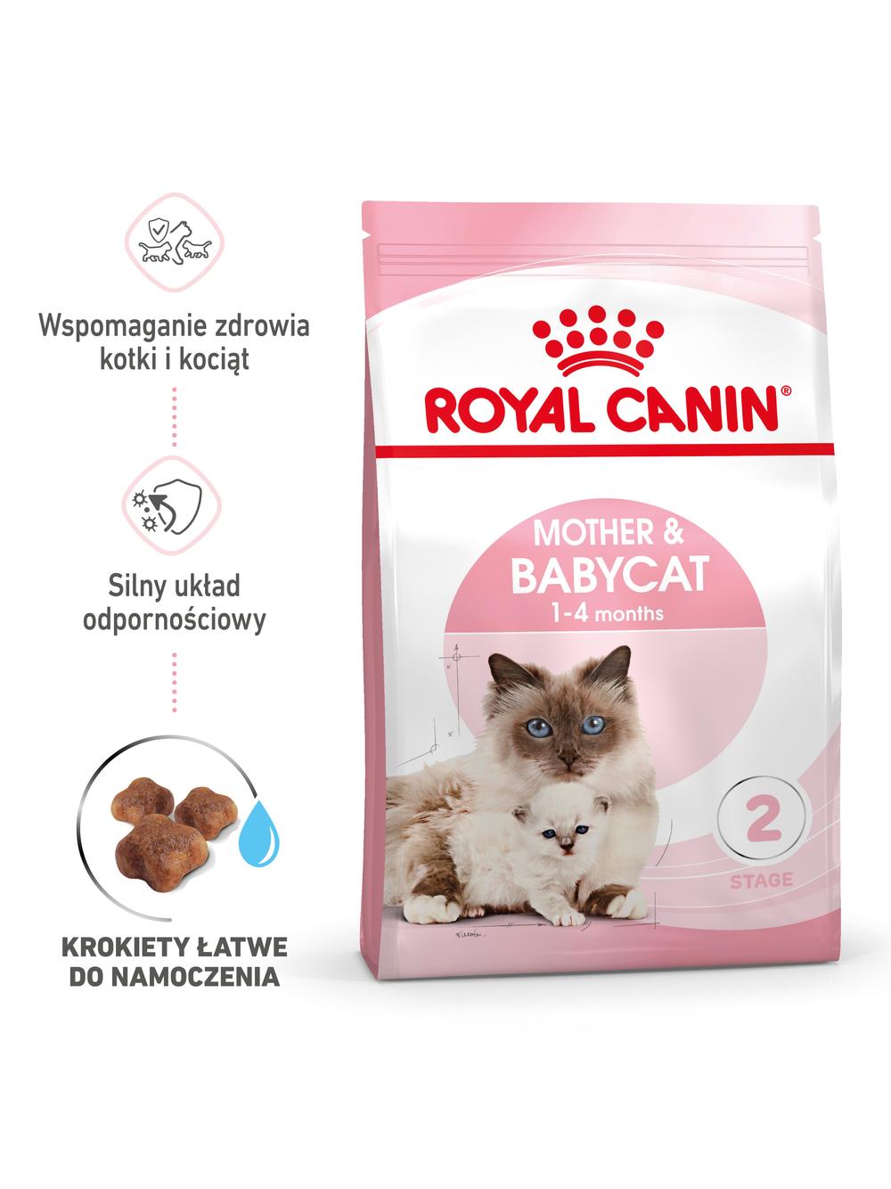 ROYAL CANIN  Mother&Babycat 4kg karma sucha dla kotek w okresie ciąży, laktacji i kociąt od 1 do 4 miesiąca życia + Royal Canin piłka dla kota GRATIS!!