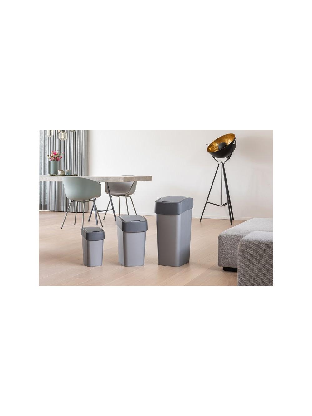 Curver Kosz na śmieci "FLIP BIN" 10L Srebrny/grafit