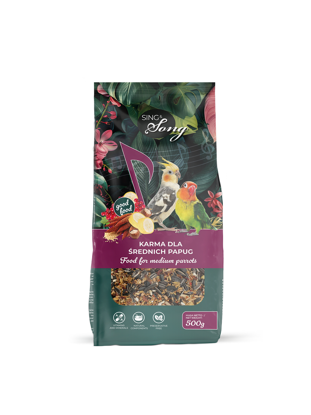 SING&SONG karma dla średnich papug 500g