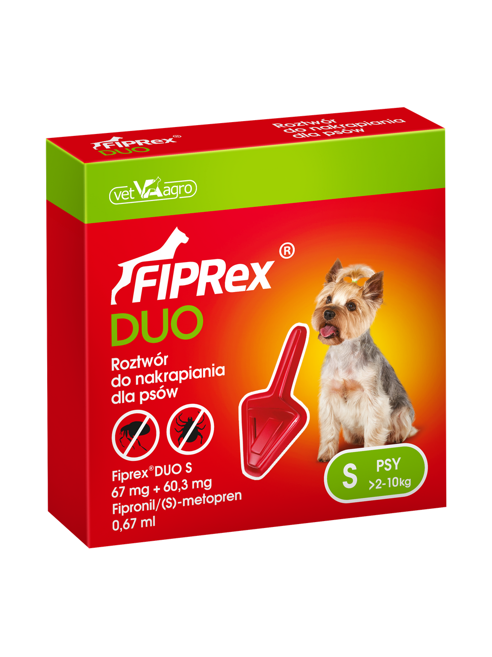 FIPREX DUO S 67 mg + 60,3 mg roztwór do nakrapiania dla psów