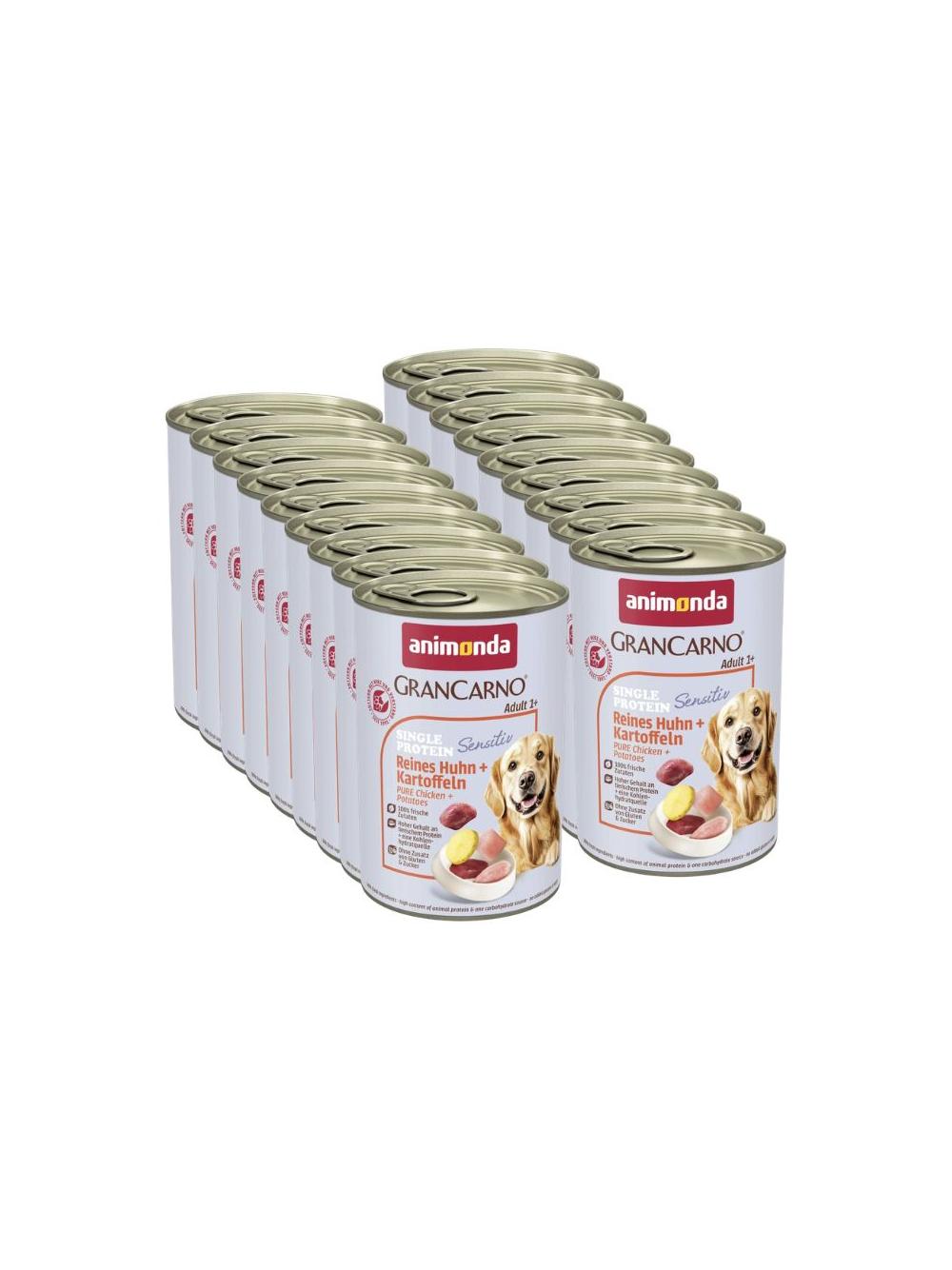 ANIMONDA GranCarno Sensitiv  Adult Dog smak: Kurczak + ziemniaki  18x400g