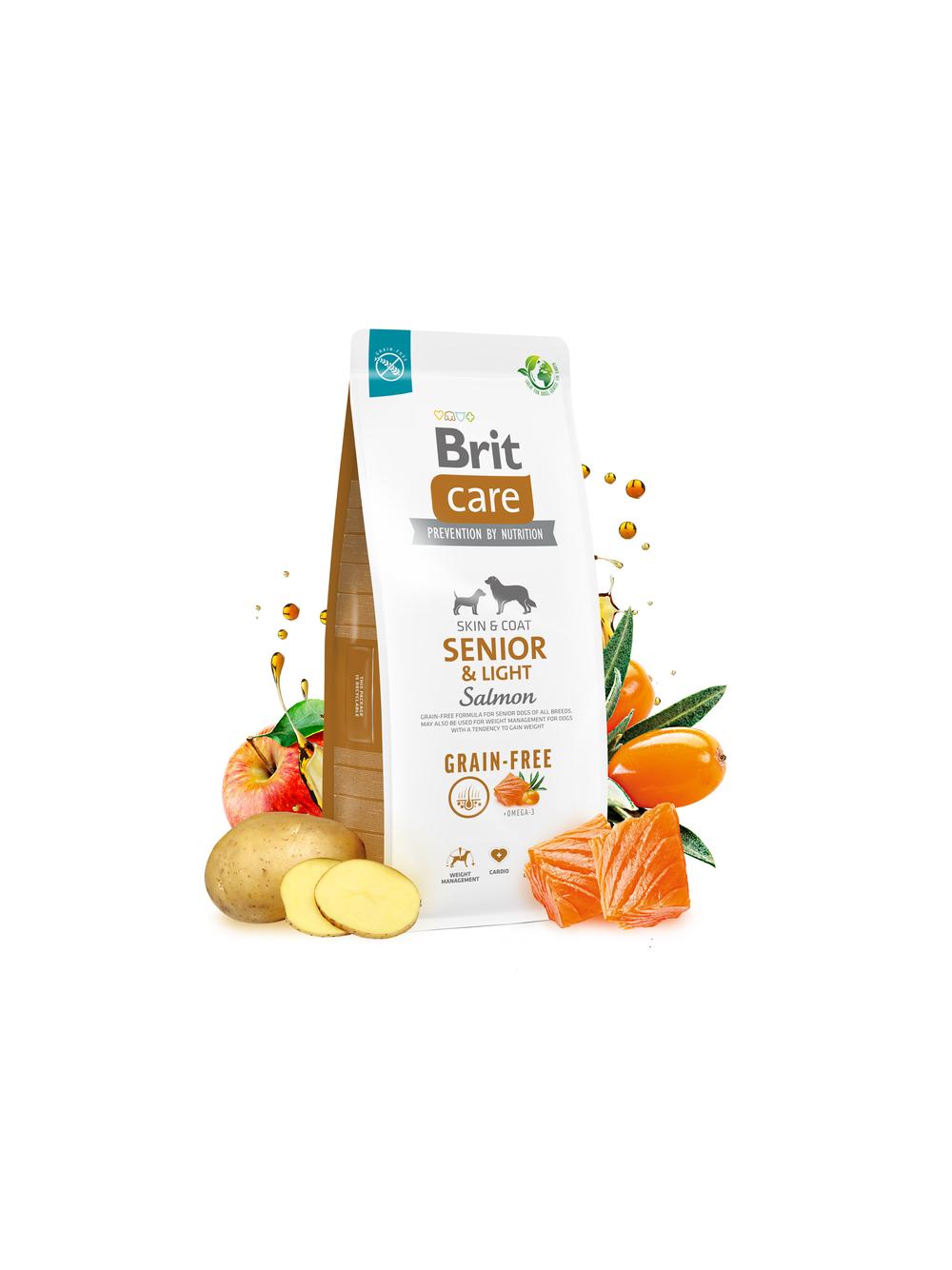 BRIT CARE Dog Grain-free Senior & Light Salmon 12kg/Opakowanie uszkodzone (8667,8651,9348) !!!!