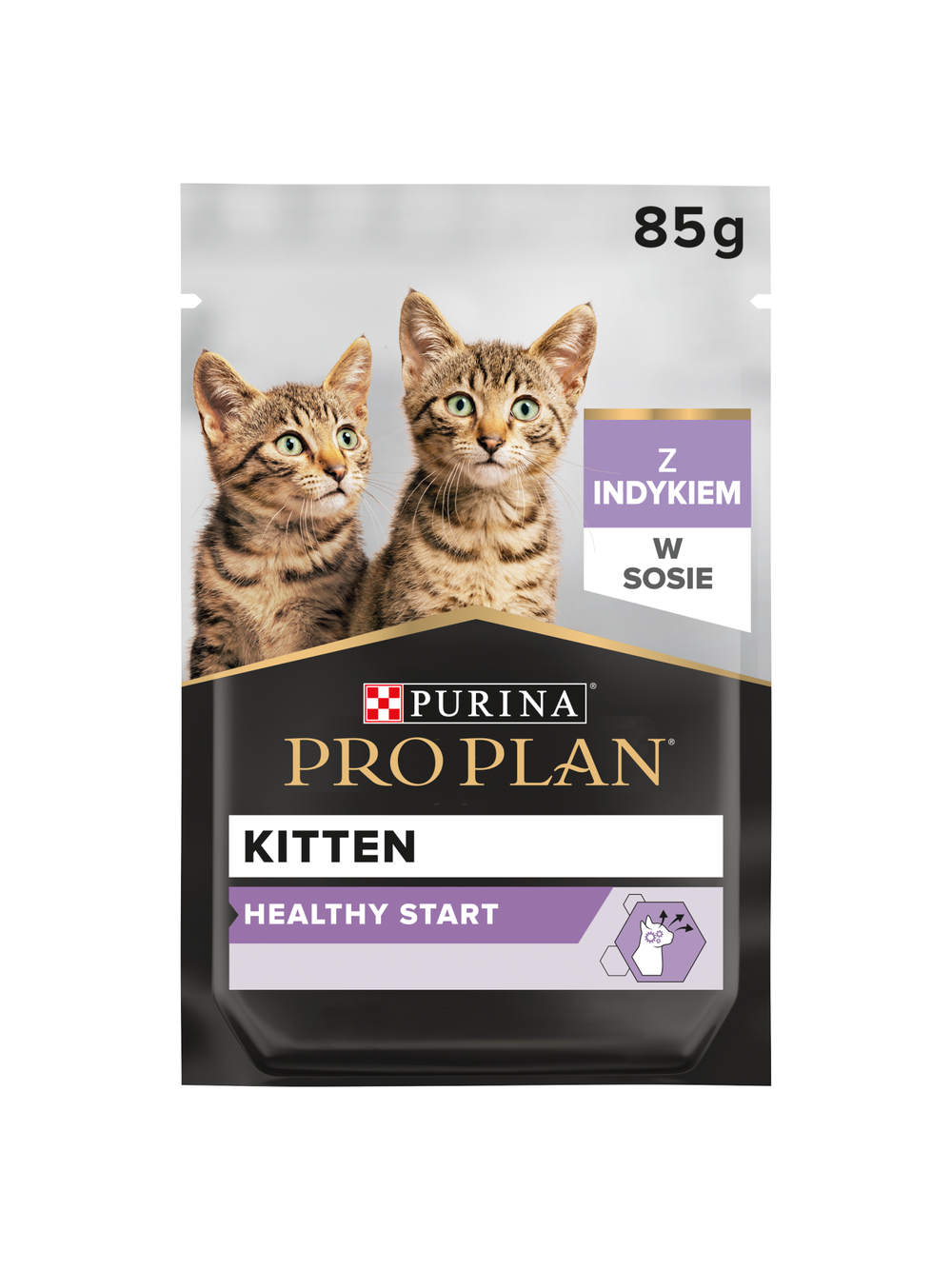 PRO PLAN Nutrisavour Kitten Karma dla kociąt delikatne kawałki z indykiem w sosie 85g