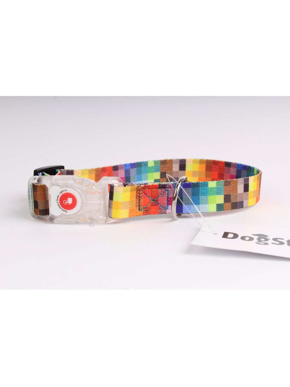 DogStuffs Obroża z klamrą LED 20mm/20-35cm piksele