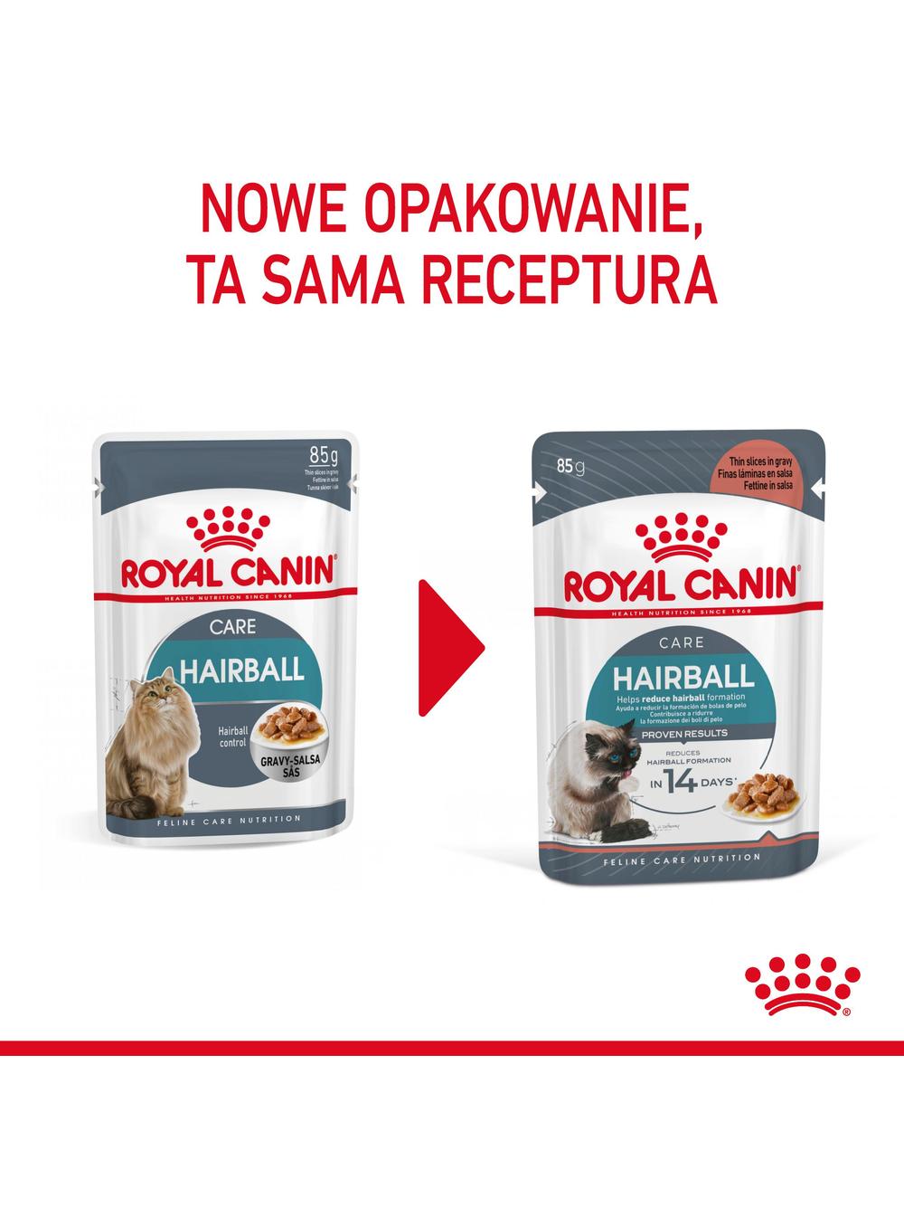ROYAL CANIN  Hairball Care 12x85g karma mokra w sosie dla kotów dorosłych, eliminacja kul włosowych