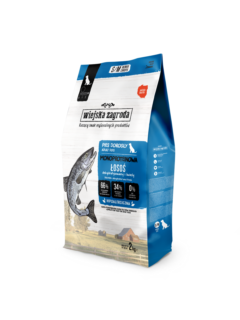 Wiejska Zagroda Monoproteinowa Łosoś S/M 2 kg