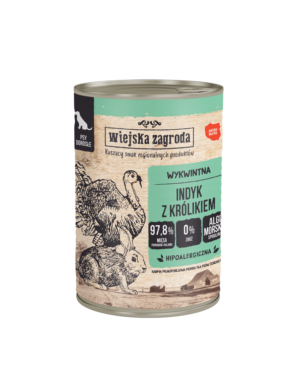 Wiejska Zagroda Indyk z królikiem 400g dla psa