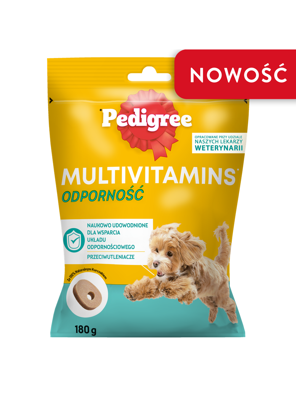 PEDIGREE Multivitamins Odporność - karma uzupełniająca dla dorosłych psów, o smaku kurczaka 180 g