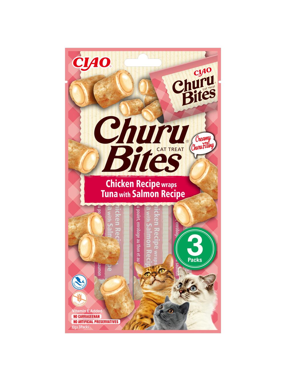 INABA  Churu Bites dla kota o smaku kurczaka, tuńczyka i łososia 3x10g