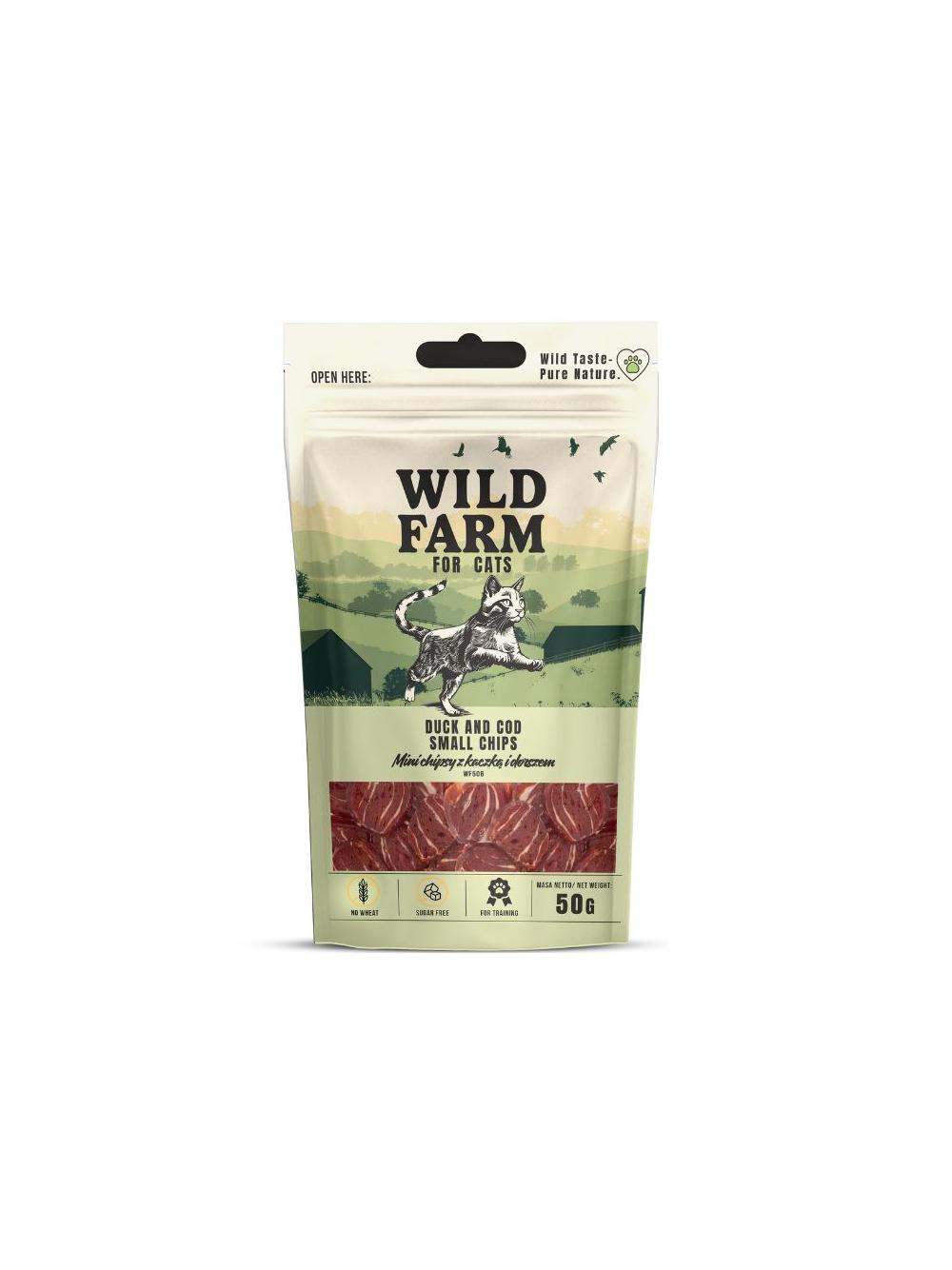 WILD FARM Chipsy z kaczką i dorszem 50g przysmak dla kota