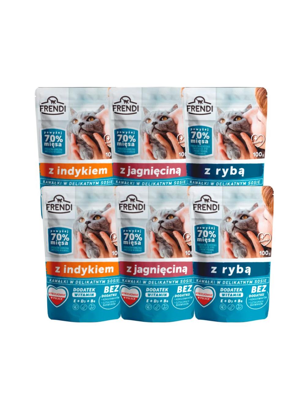 Frendi kawałki w delikatnym sosie Mix Smaków dla kota 6x100g