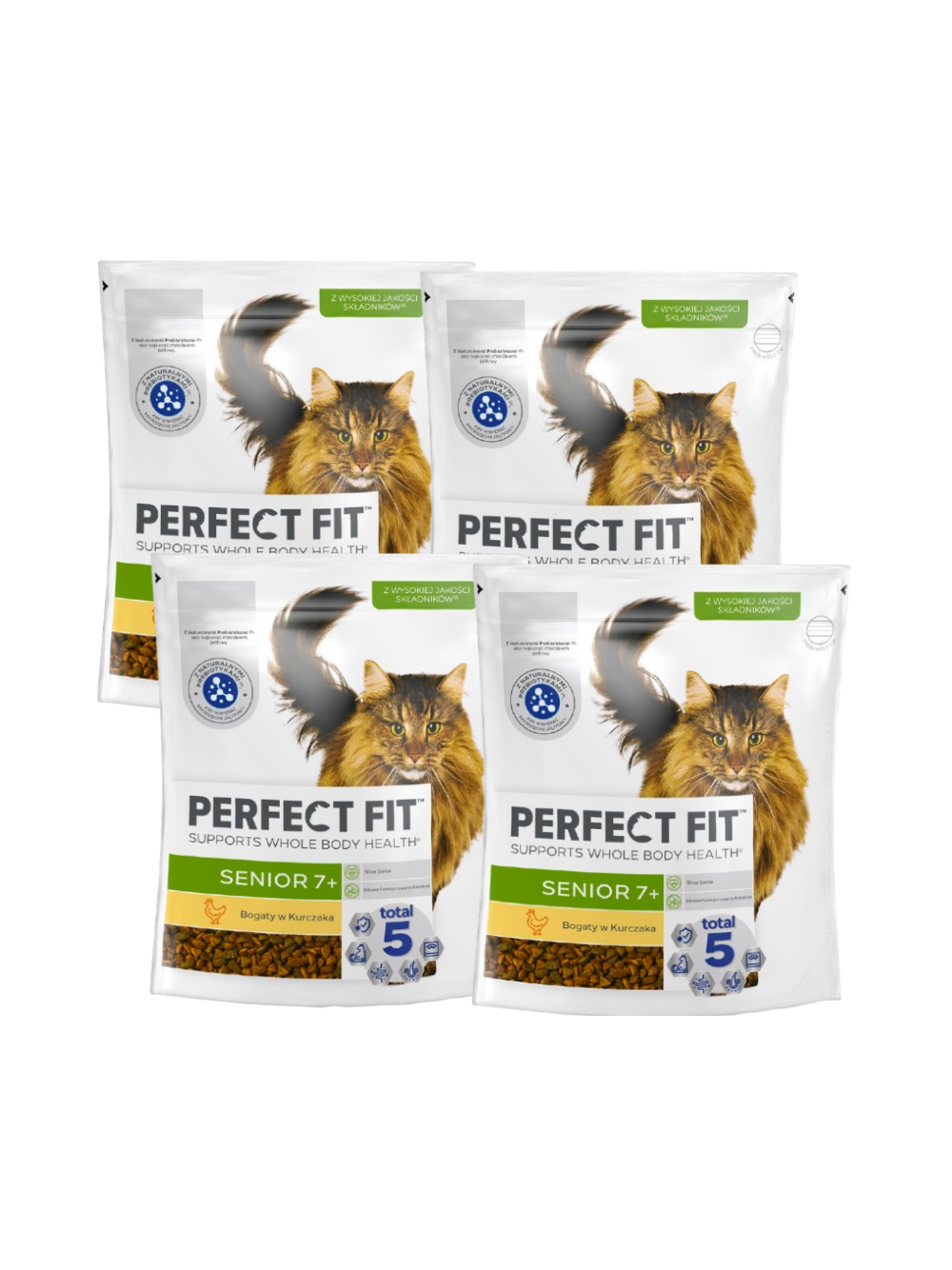 PERFECT FIT (Senior 7+) 4x750g Bogaty w kurczaka - sucha karma dla kota starszego