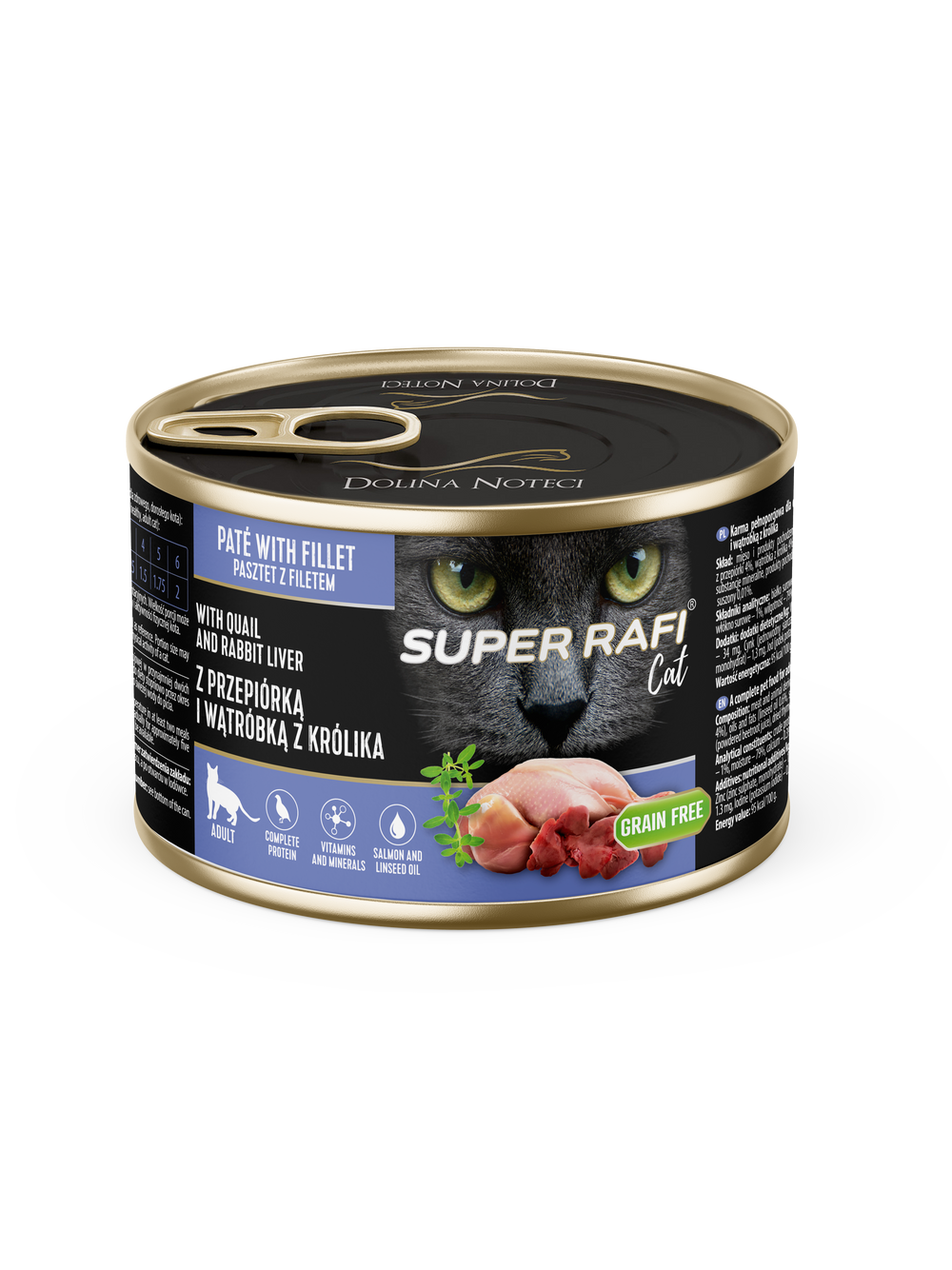 DOLINA NOTECI Super Rafi Cat P&F z przepiórką i wątróbką z królika 185g