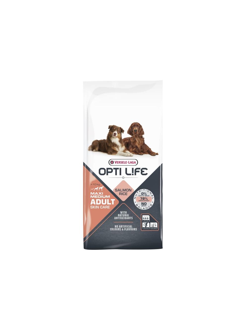 VERSELE-LAGA Opti Life Adult Skin Care Medium&Maxi 12,5kg /Opakowania uszkodzone (7419)