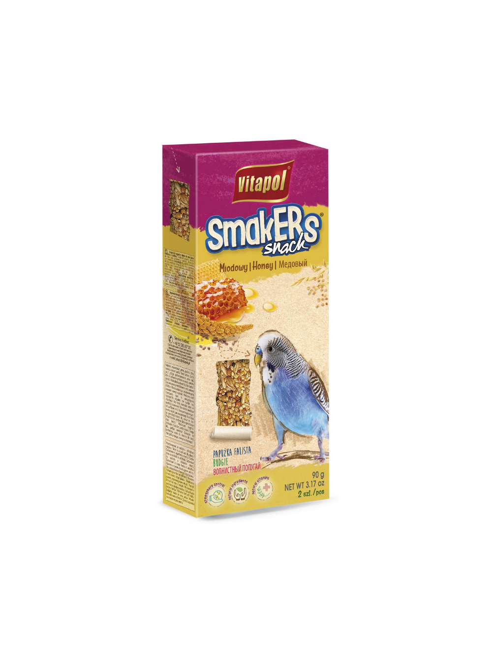 VITAPOL "Smakers" dla papużki falistej miodowy 2szt.