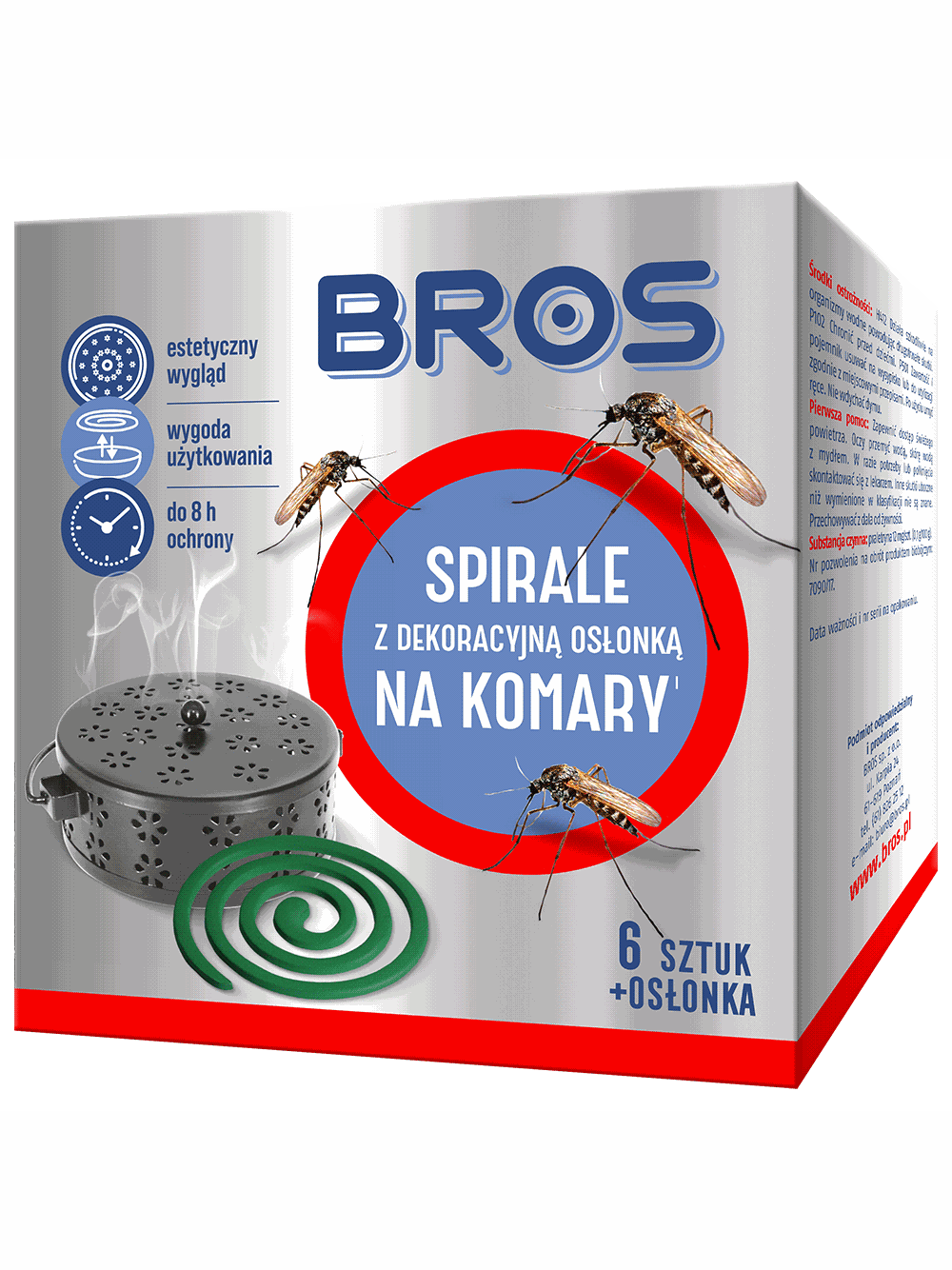 BROS - Spirale na komary z dekoracyjną osłonką 6szt.