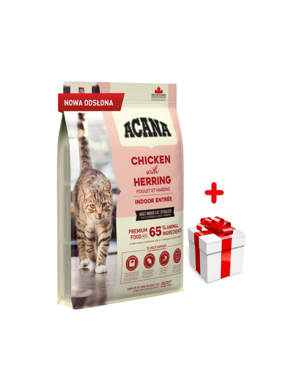 ACANA Indoor Entree Cat 4,5kg + niespodzianka dla kota GRATIS!