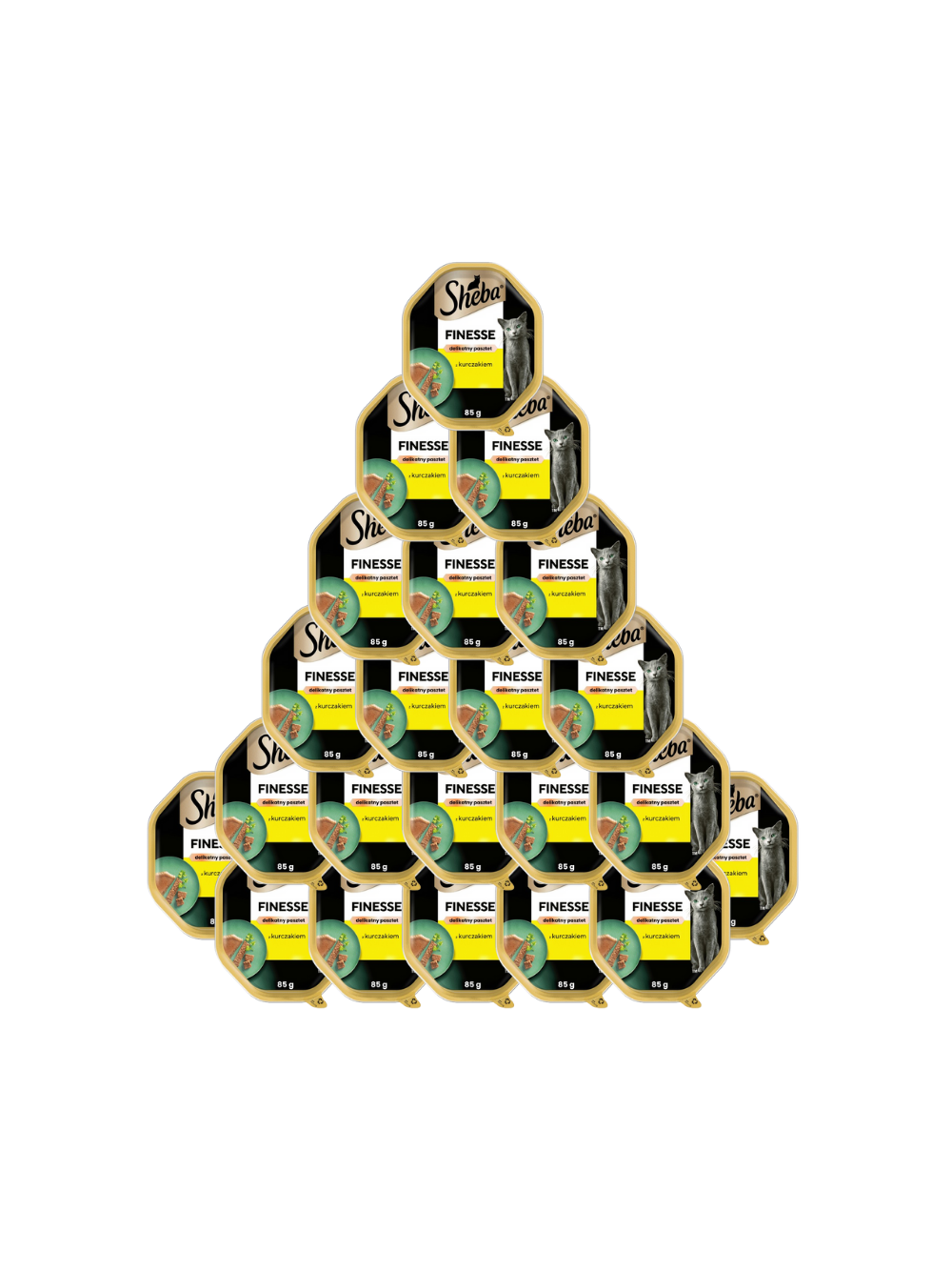 SHEBA Finesse tacka 22x85 g – mokra karma pełnoporcjowa dla dorosłych kotów, z kurczakiem, w pasztecie