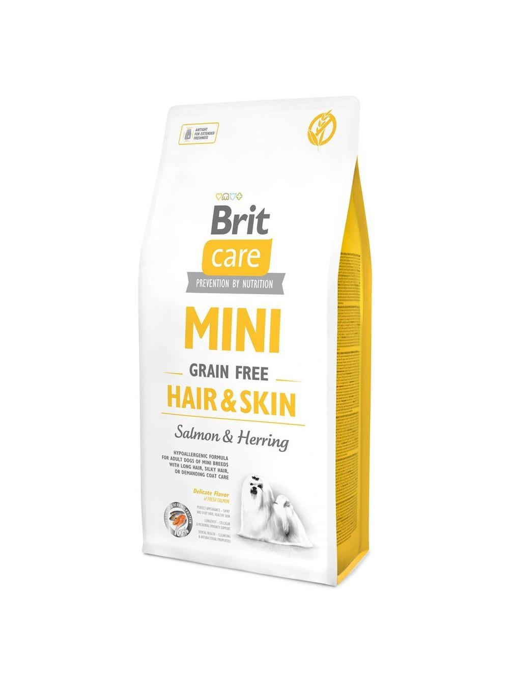 BRIT CARE Mini Grain-Free Hair&Skin 7kg + niespodzianka dla psa GRATIS!