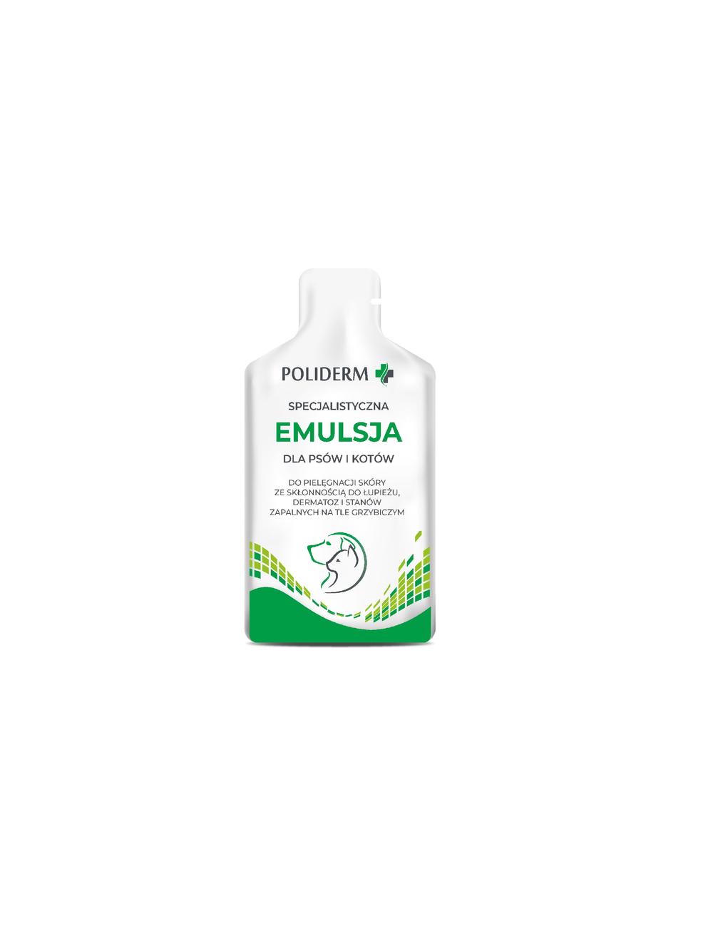 POLIDERM® EMULSJA SASZETKA – pielęgnacja sierści i skóry dla psa i kota 15 ml