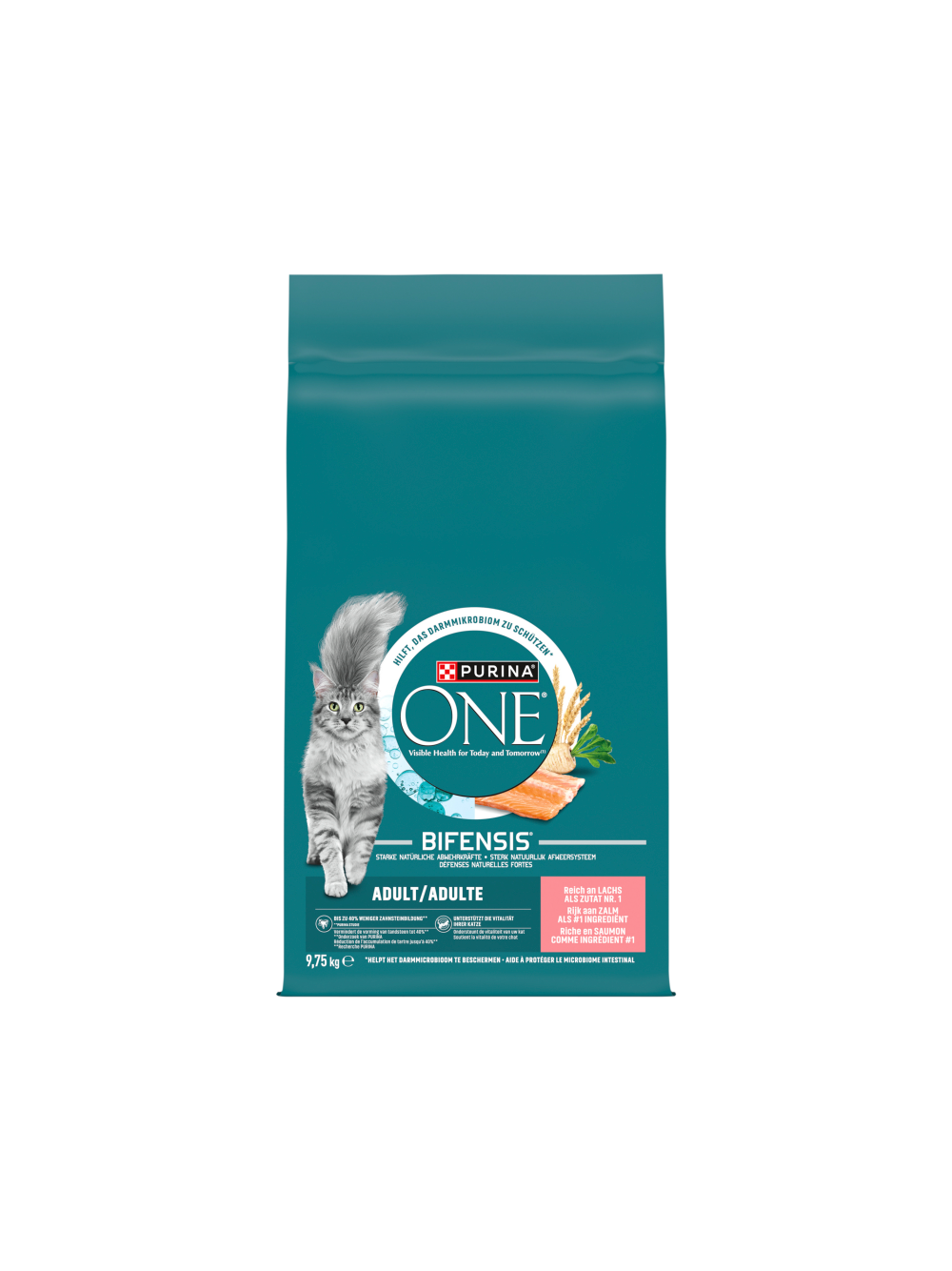 Purina One Adult Łosoś&Pszenica karma dla dorosłych kotów 9,75 kg/ uszkodzone (7478)!!!