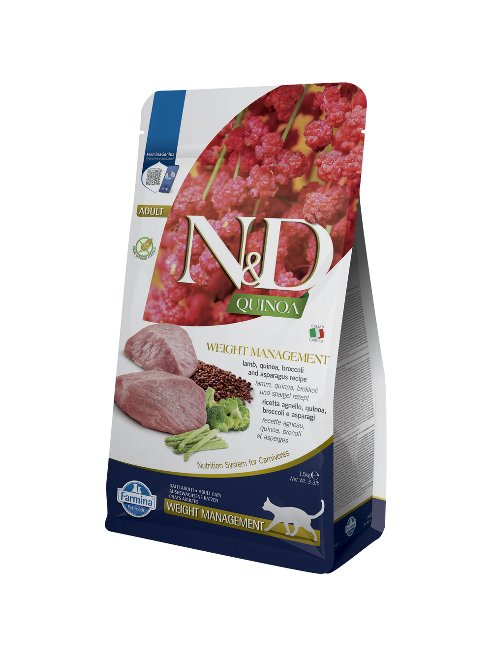 Farmina N&D Quinoa feline WEIGHT MANAGEMENT LAMB 1,5kg