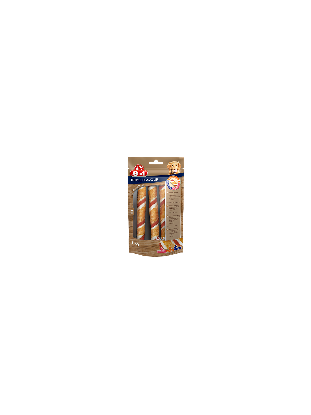 8in1 Przysmak TRIPLE FLAVOUR rolls - mięsna rolada 113g