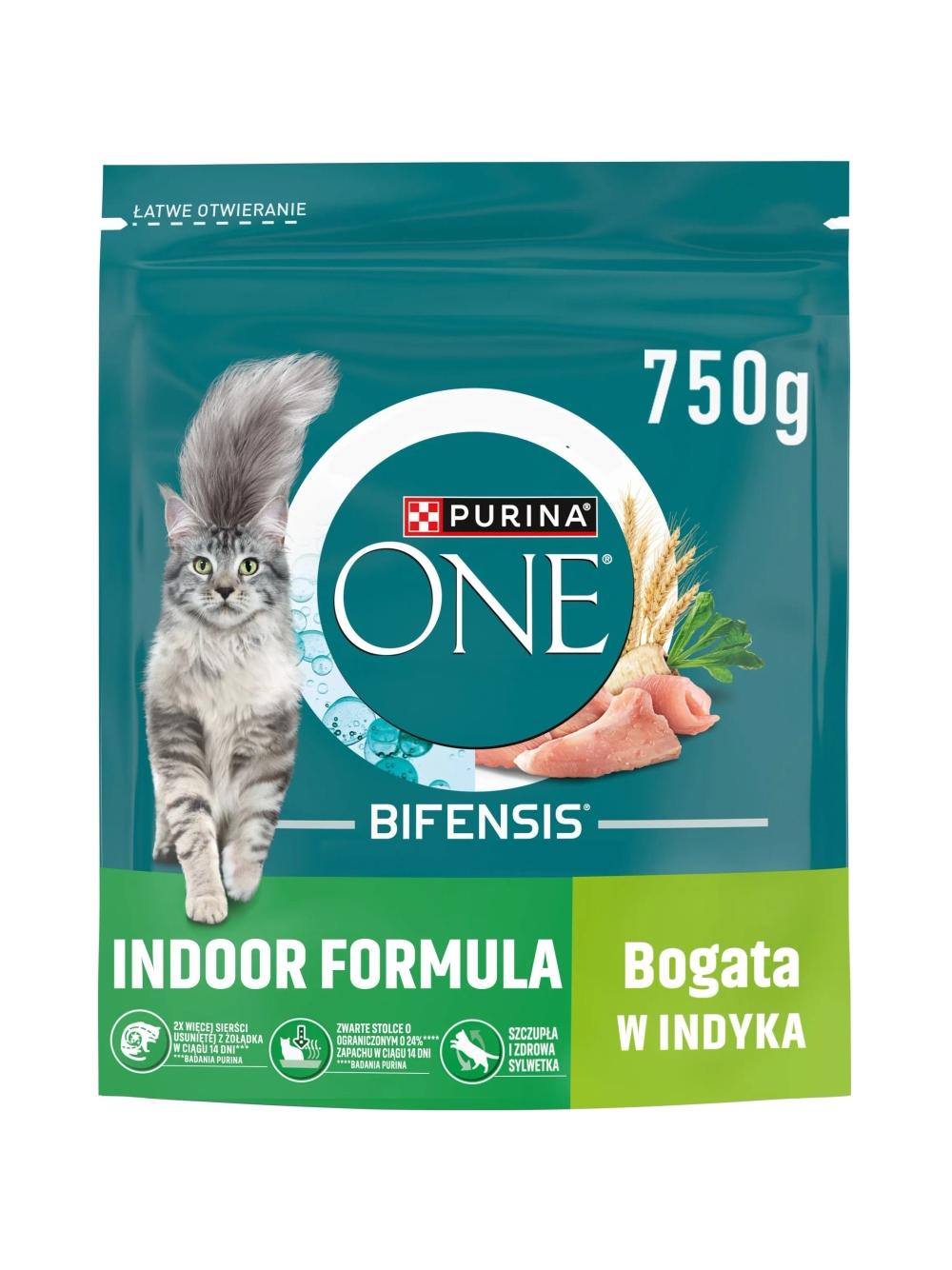 Purina One Bifensis Indoor Formula Karma dla kotów z indykiem 750 g