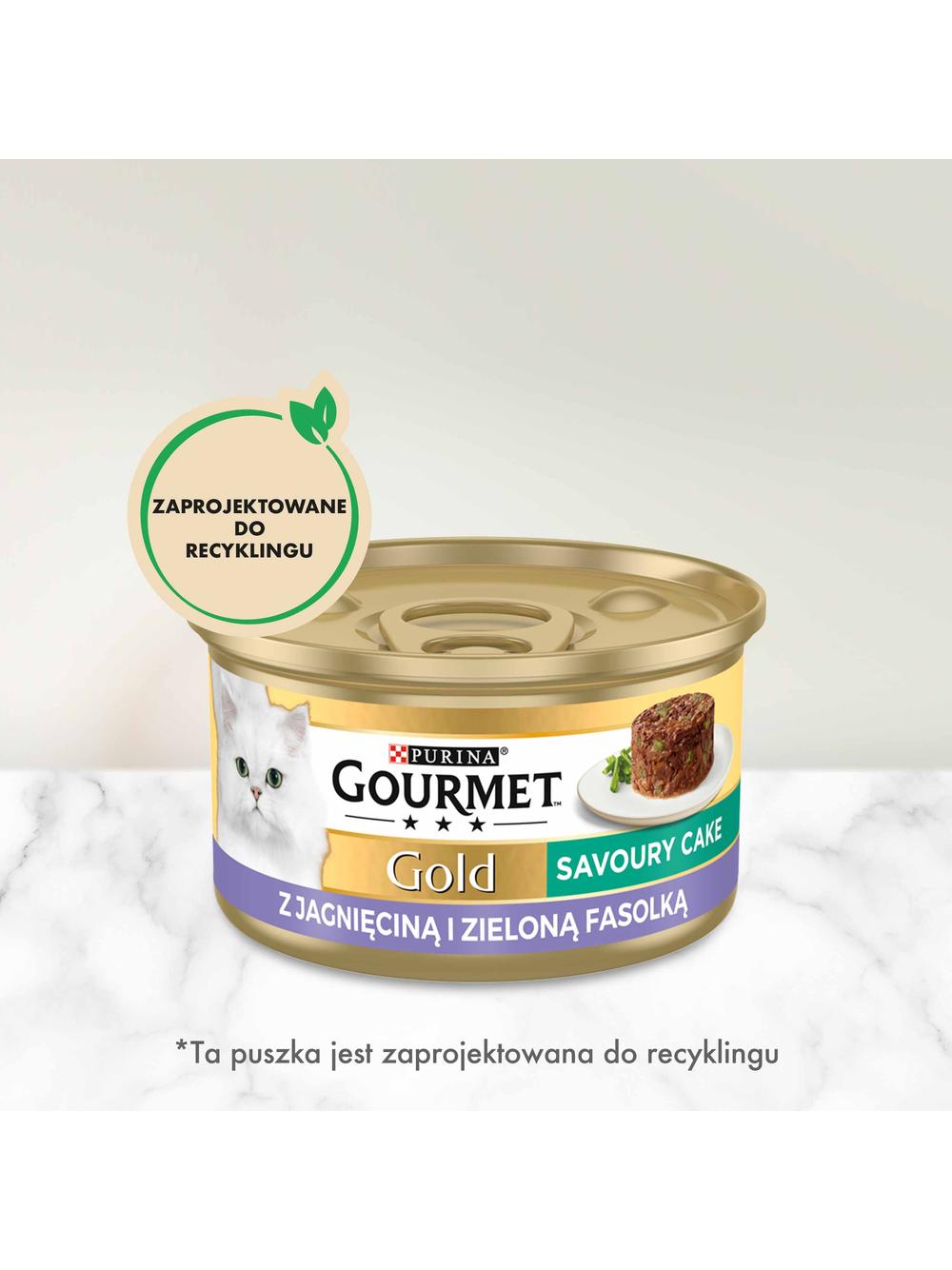 Purina Gourmet Gold Savoury Cake z jagnięciną i zieloną fasolką 48x85g