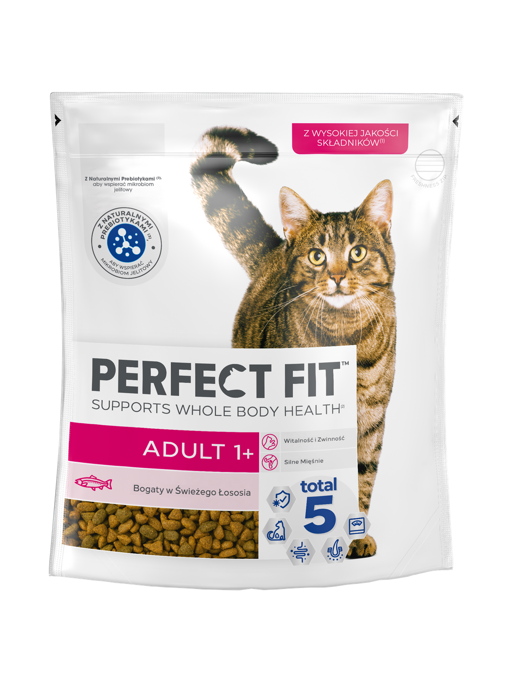 PERFECT FIT (Adult 1+) 4x750g Bogaty w łososia - sucha karma dla kota dorosłego