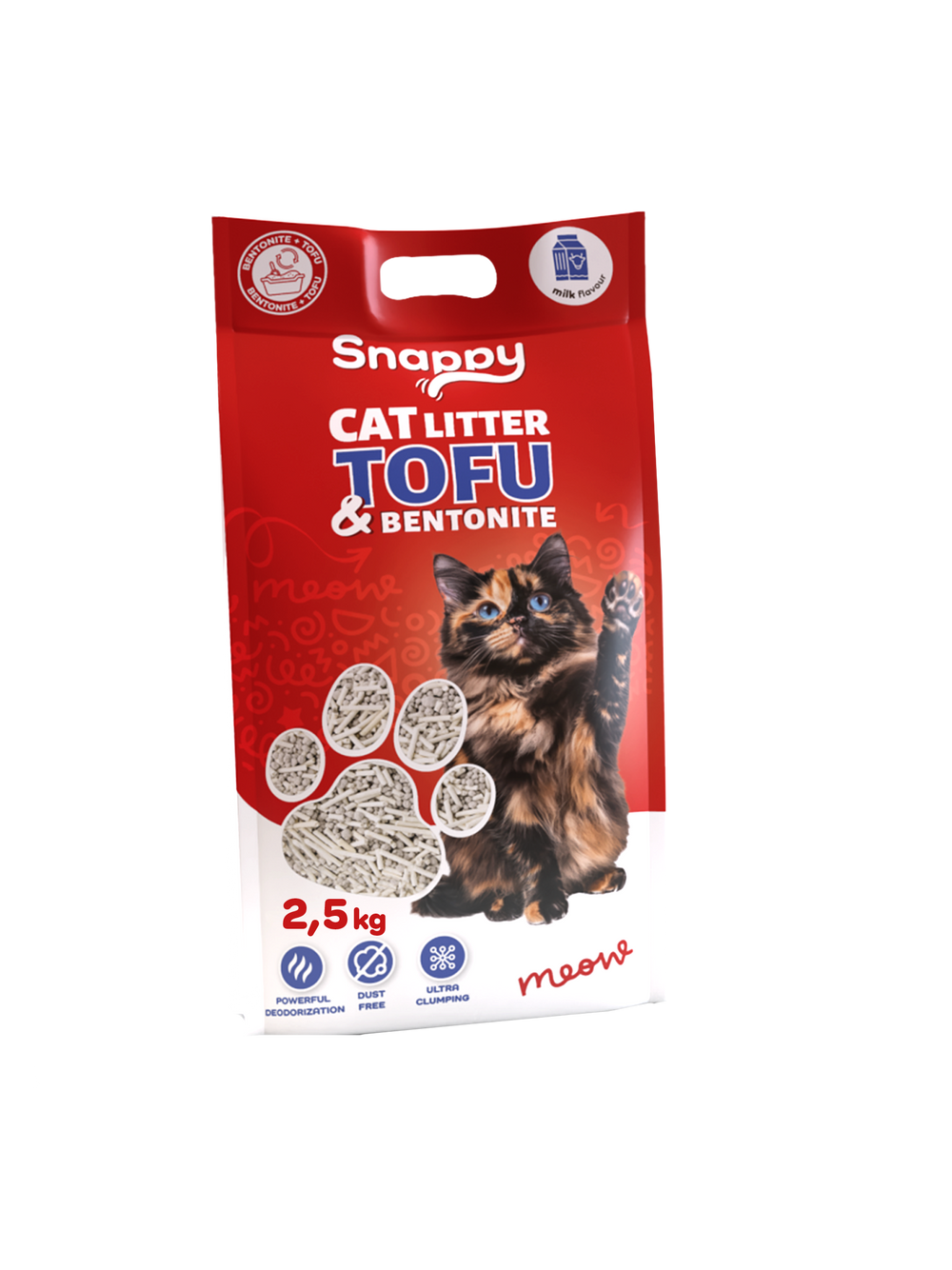 SNAPPY ŻWIREK DLA KOTÓW TOFU z bentonitem mix mleko 2,5kg