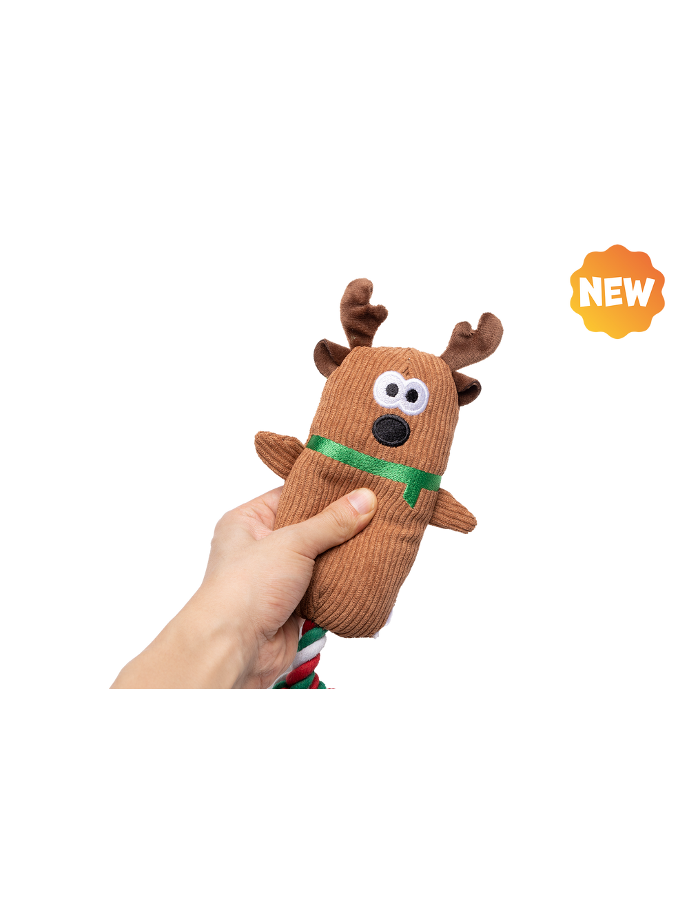 UNIQ PETS PLUSZOWA ZABAWKA DLA PSA SQUEAKIES szarpak renifer z piszczałką 40cm